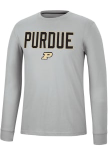 Colosseum Purdue Boilermakers Grey Spackler Long Sleeve T Shirt