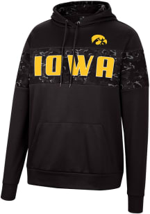 Colosseum Iowa Hawkeyes Mens Black Tonal Wager Pullover Hood
