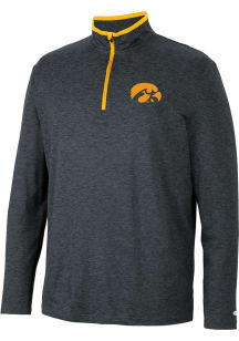 Colosseum Iowa Hawkeyes Mens Black Tiger Long Sleeve Qtr Zip Pullover