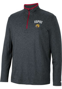 Colosseum IUPUI Jaguars Mens Black Tiger Long Sleeve Qtr Zip Pullover