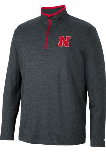 Colosseum Nebraska Cornhuskers Mens Black Tiger Long Sleeve Qtr Zip Pullover
