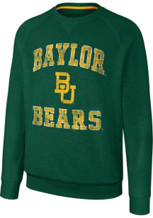 Colosseum Baylor Bears Mens Green Reggie Long Sleeve Crew Sweatshirt
