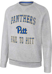 Colosseum Pitt Panthers Mens Ash Reggie Long Sleeve Crew Sweatshirt