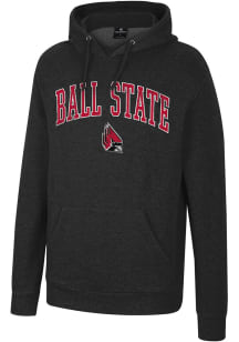Colosseum Ball State Cardinals Mens Black Allen Long Sleeve Hoodie