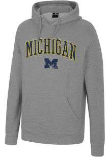 Colosseum Michigan Wolverines Mens Grey Allen Long Sleeve Hoodie