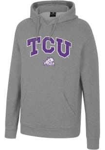 Colosseum TCU Horned Frogs Mens Grey Allen Long Sleeve Hoodie