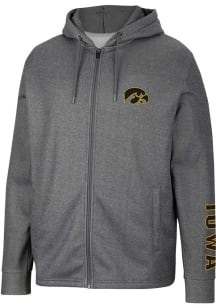Colosseum Iowa Hawkeyes Mens Charcoal Lockett Long Sleeve Zip