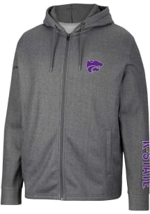 Colosseum K-State Wildcats Mens Charcoal Lockett Long Sleeve Zip