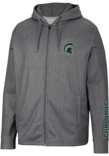 Colosseum Michigan State Spartans Mens Charcoal Lockett Long Sleeve Zip