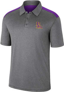 Colosseum Prairie View A&M Panthers Mens Charcoal Rahm Short Sleeve Polo