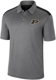 Colosseum Purdue Boilermakers Mens Charcoal Rahm Short Sleeve Polo