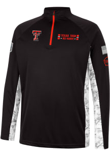 Colosseum Texas Tech Red Raiders Mens Red OHT American Hero Camo Long Sleeve Qtr Zip Pullover