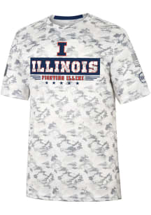 Colosseum Illinois Fighting Illini Grey OHT Storm Shadow Camo Short Sleeve T Shirt