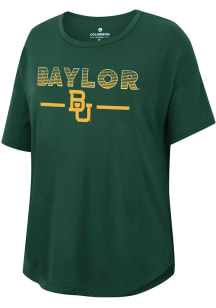 Colosseum Baylor Bears Womens Green Reporter Drop Shoulder Short Sleeve T-Shirt