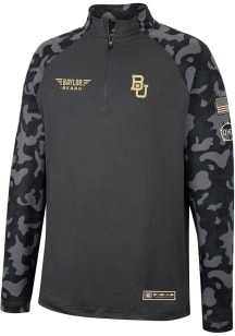 Colosseum Baylor Bears Mens Charcoal OHT Long Range Camo Long Sleeve Qtr Zip Pullover