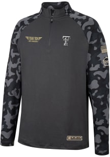 Colosseum Texas Tech Red Raiders Mens Charcoal OHT Long Range Camo Long Sleeve Qtr Zip Pullover