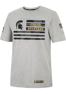 Colosseum Michigan State Spartans Grey OHT Shockwave Camo Flag Short Sleeve T Shirt