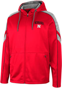 Colosseum Nebraska Cornhuskers Mens Red Johnson Long Sleeve Zip