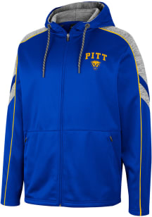 Colosseum Pitt Panthers Mens Blue Johnson Long Sleeve Zip