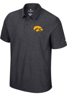 Colosseum Iowa Hawkeyes Mens Black Skynet Short Sleeve Polo