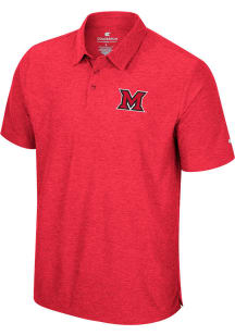 Colosseum Miami RedHawks Mens Red Skynet Short Sleeve Polo