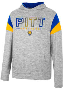 Colosseum Pitt Panthers Mens Grey Hans Pullover Windshirt Hood