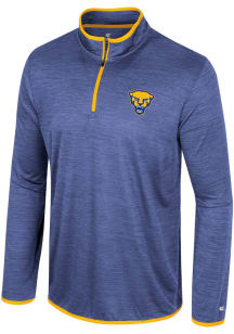 Colosseum Pitt Panthers Mens Blue Wright Long Sleeve Qtr Zip Pullover