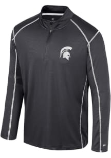 Colosseum Michigan State Spartans Mens Black Cameron Long Sleeve Qtr Zip Pullover