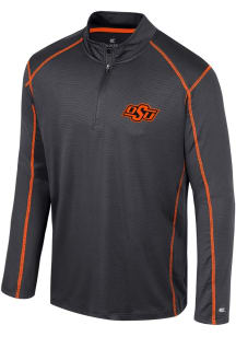 Colosseum Oklahoma State Cowboys Mens Black Cameron Long Sleeve Qtr Zip Pullover