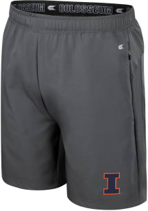 Colosseum Illinois Fighting Illini Mens Charcoal Liquid Metal Shorts