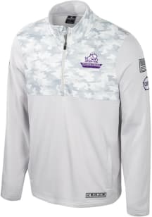 Colosseum TCU Horned Frogs Mens Grey OHT Ice Long Sleeve Qtr Zip Pullover
