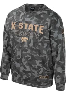 Colosseum K-State Wildcats Mens Grey OHT Coyote Long Sleeve Crew Sweatshirt