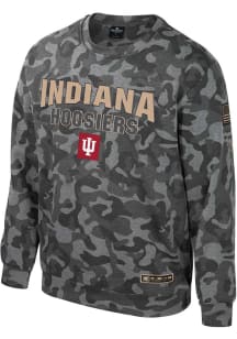 Colosseum Indiana Hoosiers Mens Grey OHT Coyote Long Sleeve Crew Sweatshirt