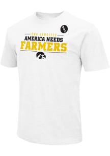 Colosseum Iowa Hawkeyes White ANF Stacked Short Sleeve T Shirt