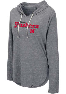 Colosseum Nebraska Cornhuskers Womens Grey Cora Hooded Sweatshirt