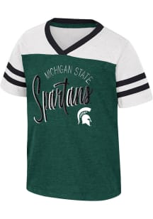 Colosseum Michigan State Spartans Toddler Girls Green Summer Short Sleeve Fashion T-Shirt