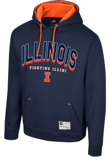 Colosseum Illinois Fighting Illini Mens Navy Blue Ill Be Back Long Sleeve Hoodie