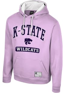 Colosseum K-State Wildcats Mens Lavender Ill Be Back Wordmark Long Sleeve Hoodie