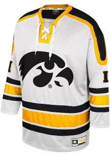Colosseum  Iowa Hawkeyes Mens White Sense of Hope Hockey Hockey Jersey