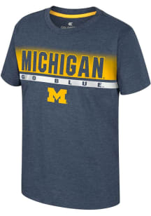Colosseum Michigan Wolverines Youth Blue Finn Short Sleeve T-Shirt