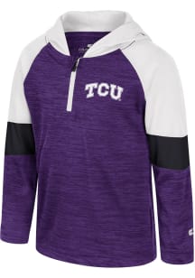 Colosseum TCU Horned Frogs Toddler Purple Creative Control Long Sleeve Qtr Zip
