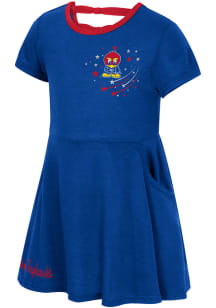 Colosseum Kansas Jayhawks Toddler Girls Blue Patty Short Sleeve Dress