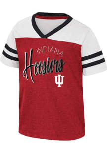 Colosseum Indiana Hoosiers Toddler Girls Cardinal Summer Short Sleeve Fashion T-Shirt