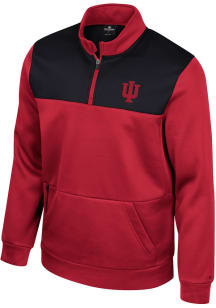 Colosseum Indiana Hoosiers Mens Crimson Lewis Long Sleeve Qtr Zip Pullover