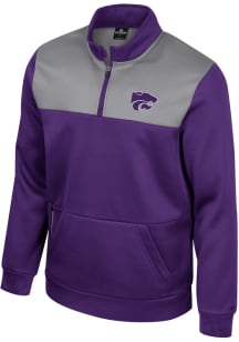 Colosseum K-State Wildcats Mens Purple Lewis Long Sleeve Qtr Zip Pullover