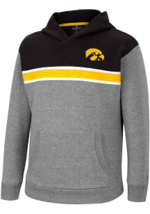 Colosseum Iowa Hawkeyes Girls Grey Jane Long Sleeve Hooded Sweatshirt