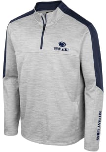 Colosseum Penn State Nittany Lions Mens Grey Cousins Long Sleeve Qtr Zip Pullover