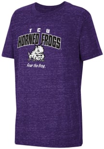 Colosseum TCU Horned Frogs Youth Purple Knobby Short Sleeve T-Shirt