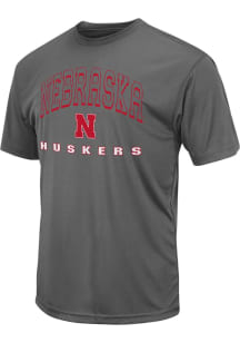 Colosseum Nebraska Cornhuskers Charcoal Trail Number One Short Sleeve T Shirt