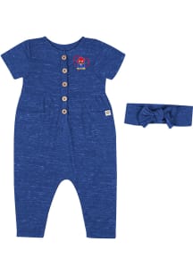 Colosseum Kansas Jayhawks Baby Blue Fleet Romper Short Sleeve One Piece